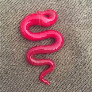 Red glass snake pendant